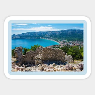 Baska Citadel Ruins, Krk Island, Croatia Sticker